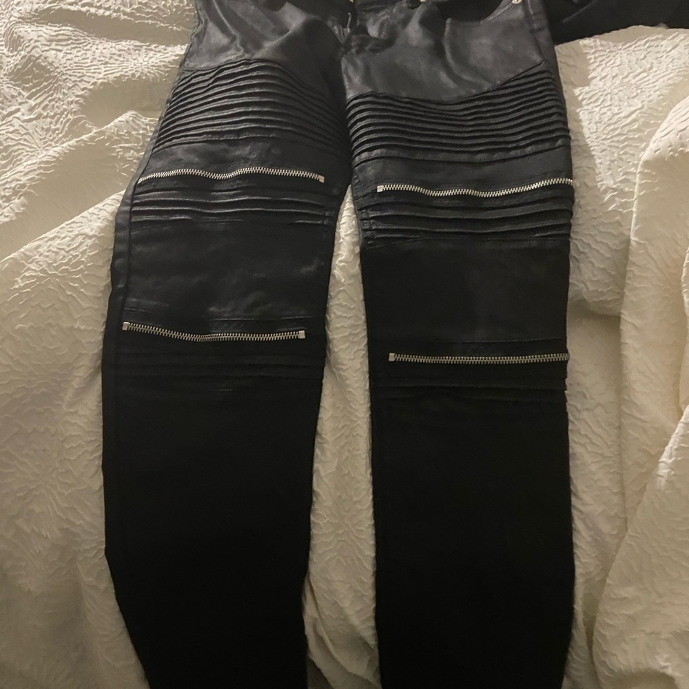 Hm black biker moto zip jeans 30x32 never worn